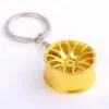 Gold rim wheel keyring