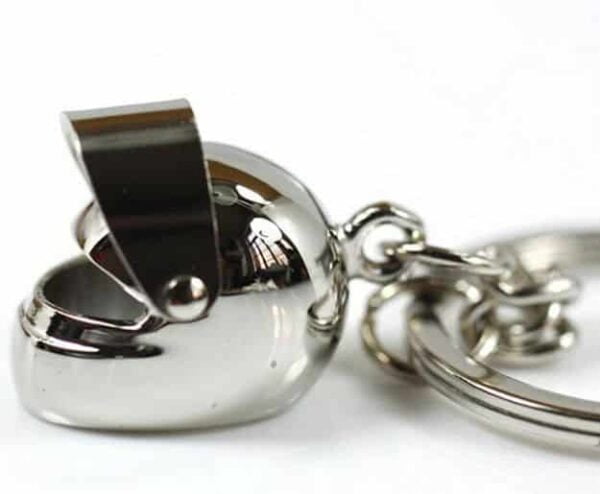 silver helmet keyring