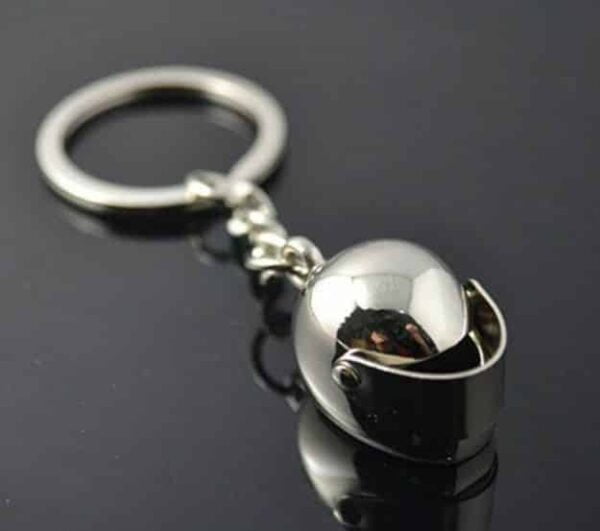 silver helmet keyring