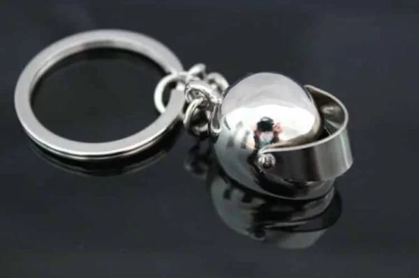 Motorcycle helmet keyring